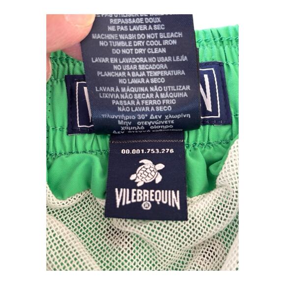 Vilebrequin Swim Shorts Mens XXL Green Trunks Mesh Lining Pockets Beach Summer - Picture 7 of 9